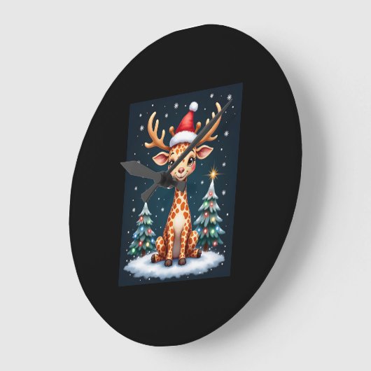 Giraffe Rendier Pet Kerstboom Funny Xm Grote Klok (Hoek)