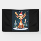 Giraffe Rendier Pet Kerstboom Funny Xm Spandoek (Horizontaal)