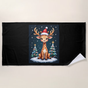 Giraffe Rendier Pet Kerstboom Funny Xm Strandlaken