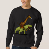 Giraffe Riding T-Rex Dinosaur Funny Animals Trui (Voorkant)
