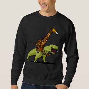 Giraffe Riding T-Rex Dinosaur Funny Animals Trui