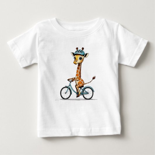 Giraffe Rijden op een Fiets – Hand-Drawn Pencil Ar (Voorkant)