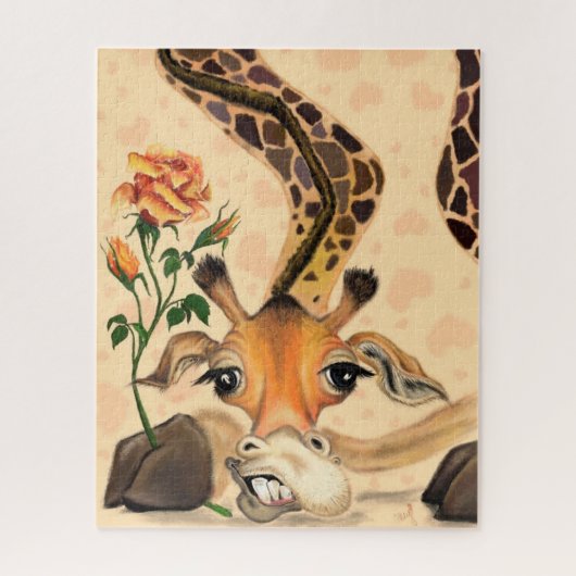 Giraffe romantique Drôle Puzzle (Vertical)