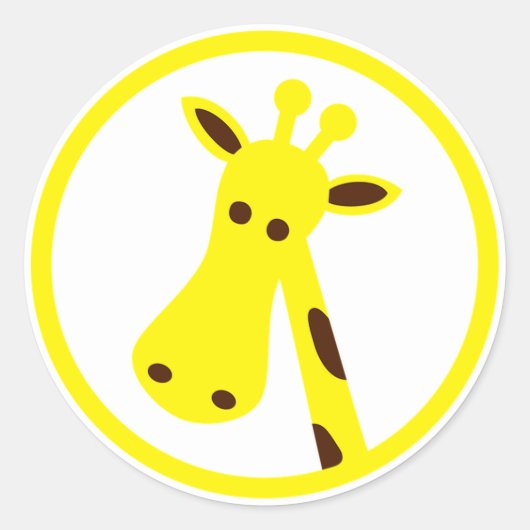 Giraffe Ronde Sticker (Voorkant)