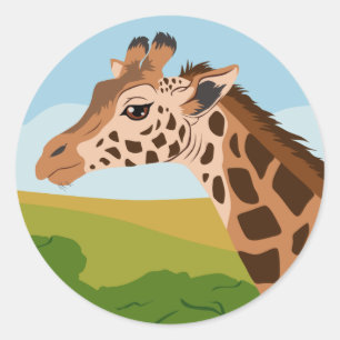 Giraffe Ronde Sticker