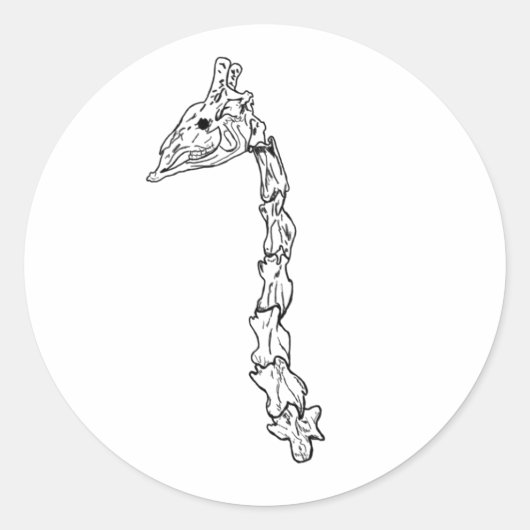 Giraffe Ronde Sticker (Voorkant)