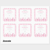 Giraffe rose Apportez un autocollant de Baby showe (Feuille)