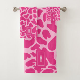 Giraffe rose chaud Monogramme moderne fille