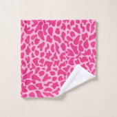 Giraffe rose chaud Monogramme moderne fille (Gant de toilette)