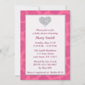 Giraffe rose Diamond Heart Baby shower Invitation (Dos)