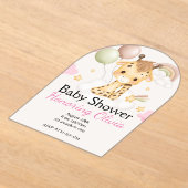Giraffe rose fille BABY SHOWER INVITATION (Poser)