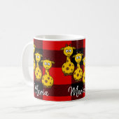 Giraffe Rouge Noir Plaid Mug (Devant gauche)