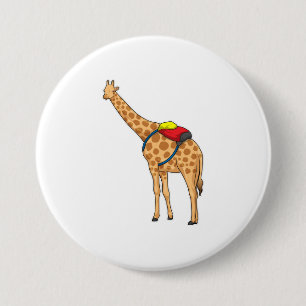 Giraffe rugzak ronde button 7,6 cm