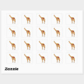 Giraffe rugzak vierkante sticker (Vel)