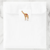 Giraffe rugzak vierkante sticker (Tas)