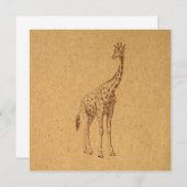  Giraffe Rustic Illustrated Animal Art Kaart (Voorkant / Achterkant)