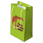 Giraffe, sac cadeau en papier vert, petit (Dos Angle)
