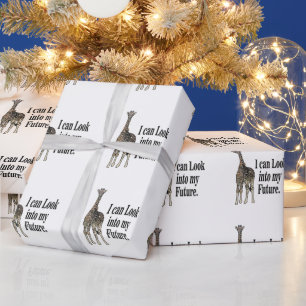 Giraffe Safari Animal Funny Verjaardag Cadeaupapier