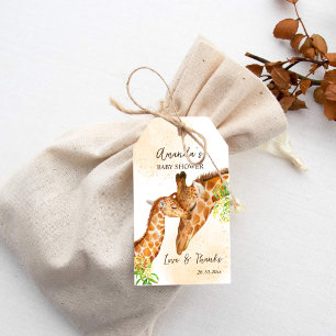 Giraffe Safari baby shower dank u gunst Cadeaulabel
