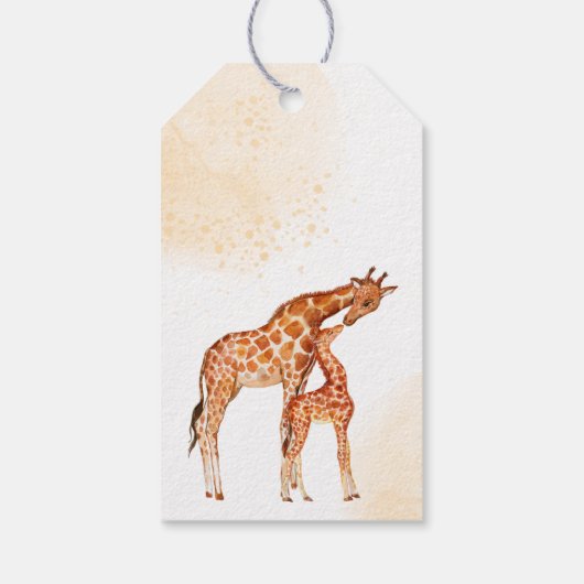 Giraffe Safari baby shower dank u gunst Cadeaulabel (Achterkant)