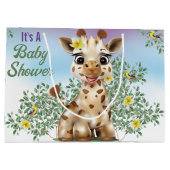 Giraffe Safari Baby shower Grand sac cadeau (Dos)