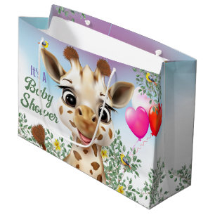 Giraffe Safari Baby shower Grote Gift Bag Groot Cadeauzakje