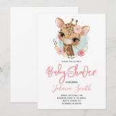 Giraffe Safari Cute Baby shower Invitation (Devant / Derrière)