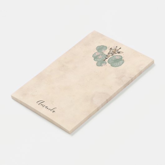 Giraffe Safari Dier Botanisch Post-it® Notes (Schuin)