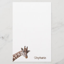 Giraffe Safari Dier Gepersonaliseerde naam Briefpapier