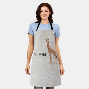 Giraffe Safari Dier Nep Linnen Schort