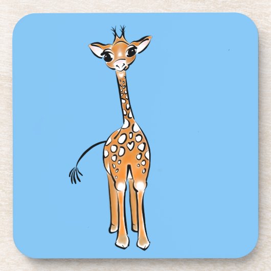 Giraffe, safari-dieren bier onderzetter (Voorkant)