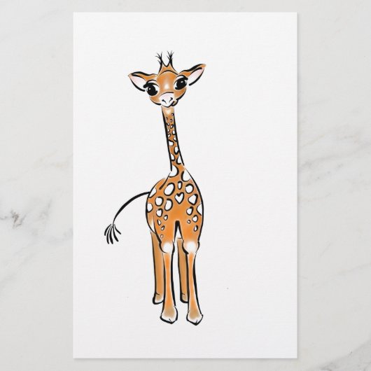 Giraffe, safari-dieren briefpapier (Voorkant)