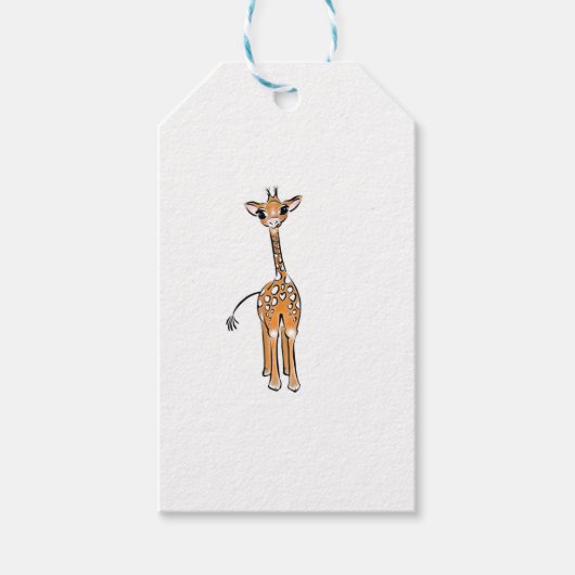 Giraffe, safari-dieren cadeaulabel (Voorkant)