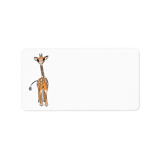Giraffe, safari-dieren etiket (Voorkant)
