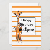 Giraffe, safari-dieren kaart (Voorkant / Achterkant)