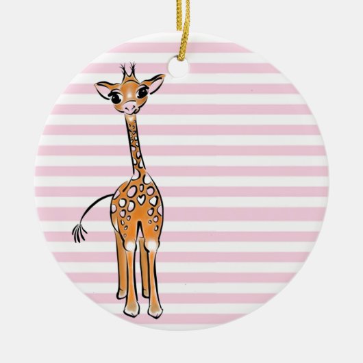 Giraffe, safari-dieren keramisch ornament (Voorkant)