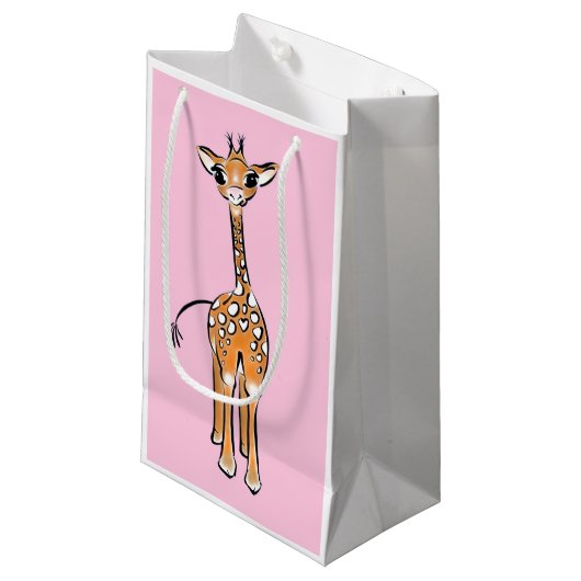 Giraffe, safari-dieren klein cadeauzakje (Voorkant Gekanteld)