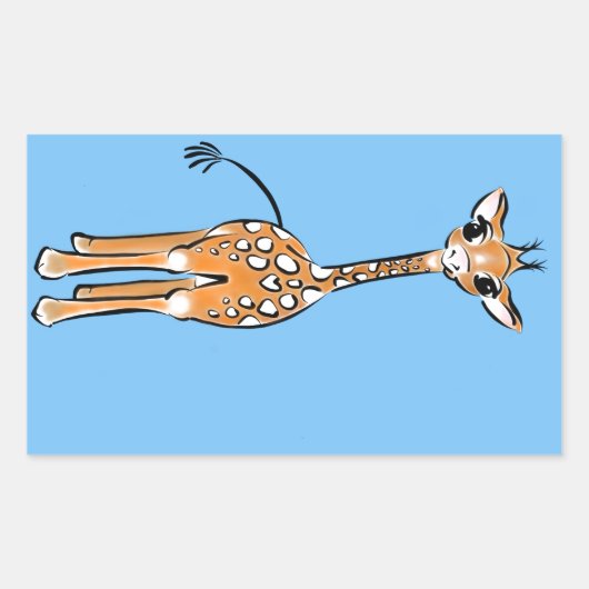 Giraffe, safari-dieren rechthoekige sticker (Voorkant)