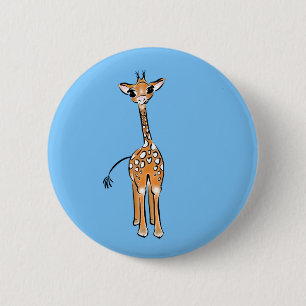 Giraffe, safari-dieren ronde button 5,7 cm