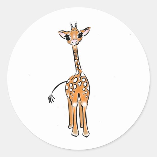 Giraffe, safari-dieren ronde sticker (Voorkant)