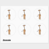 Giraffe, safari-dieren ronde sticker (Vel)