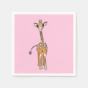 Giraffe, safari-dieren servet