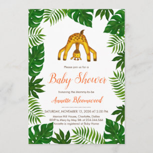 Giraffe Safari Oerwoud Baby shower Kaart