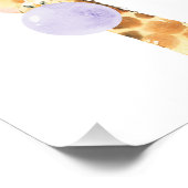 Giraffe, Safari, Paarse Bubble Gum, Genderneutraal Foto Afdruk (Hoek)