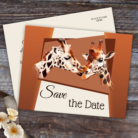 Giraffe Safari Zoo Save the Date Briefkaart