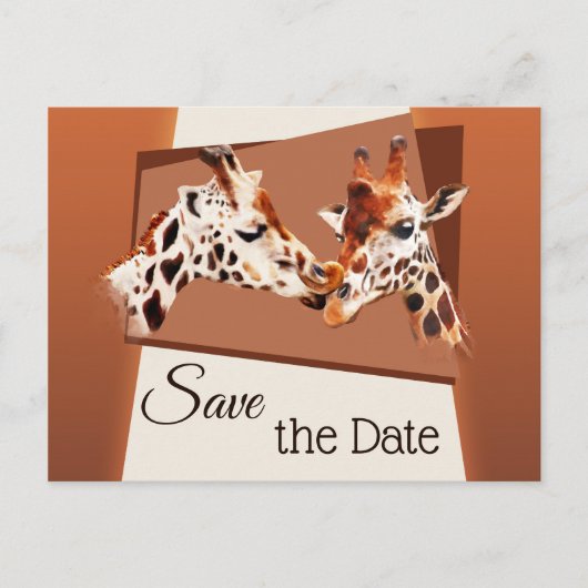 Giraffe Safari Zoo Save the Date Briefkaart (Voorkant)
