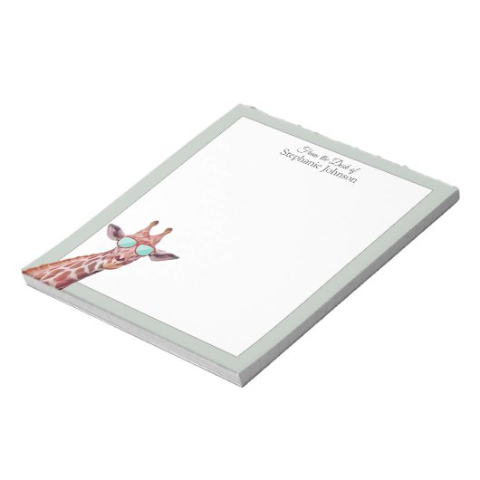 Giraffe Sage Monogram van het bureau van de Sjablo Notitieblok (Gedraaid)