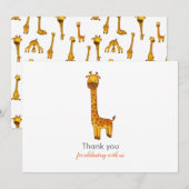 Giraffe Schattige minimalistisch Baby shower dank  Bedankkaart (Voorkant / Achterkant)