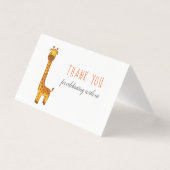 Giraffe Schattige minimalistisch Baby shower dank Kaart (Voorkant)