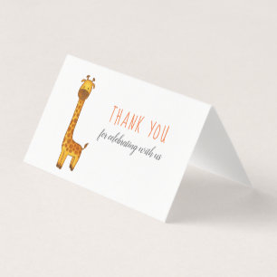 Giraffe Schattige minimalistisch Baby shower dank  Kaart